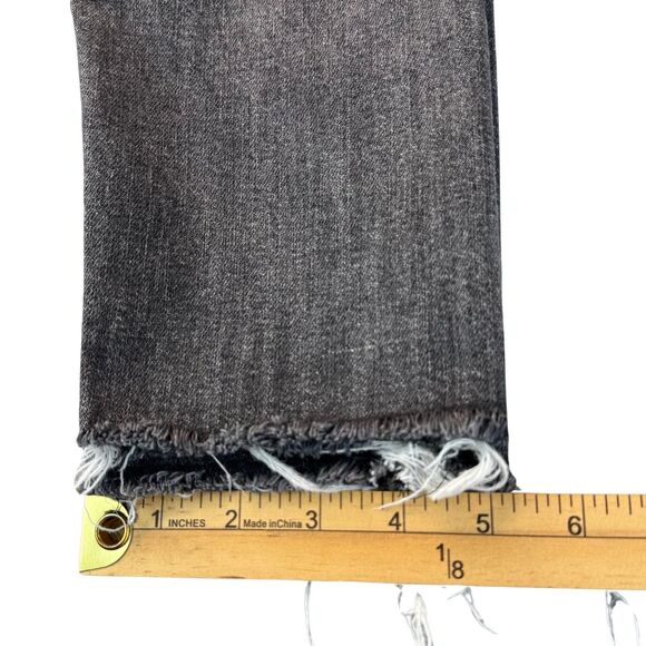 Levi’s Wedgie Jeans Women's 27 x 26 Faded Black Button Fly Raw Fray Hem Stretch - Picture 11 of 14